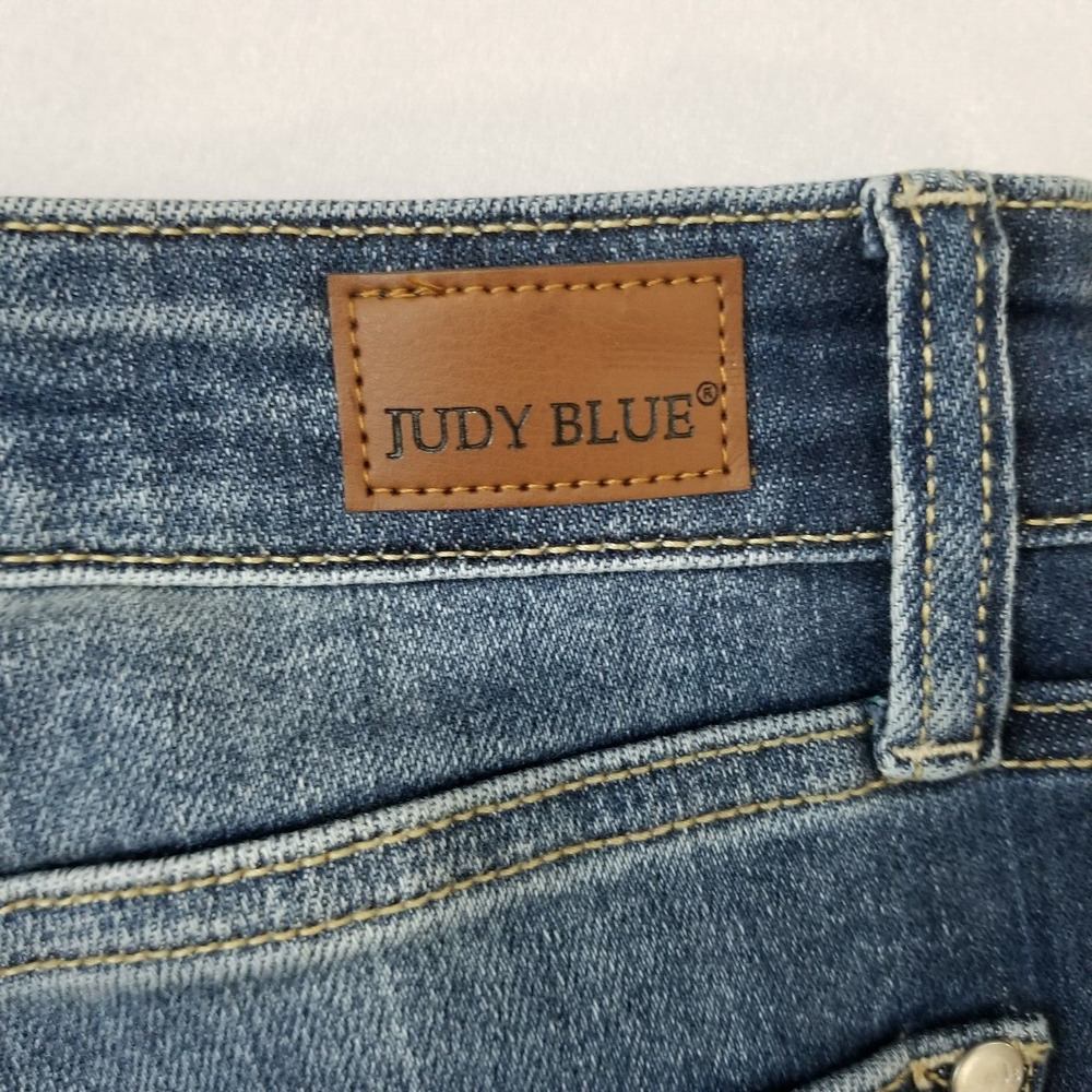Judy Blue Women's Straight Leg Jeans - Distressed Blue - Picture 4 of 12
